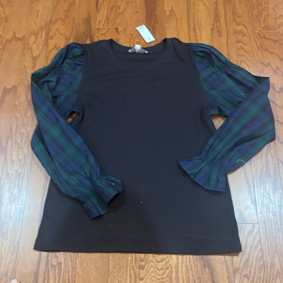 Loft Poplin Puff Sleeve Top, Thanksgiving Top - Picture 4 of 10